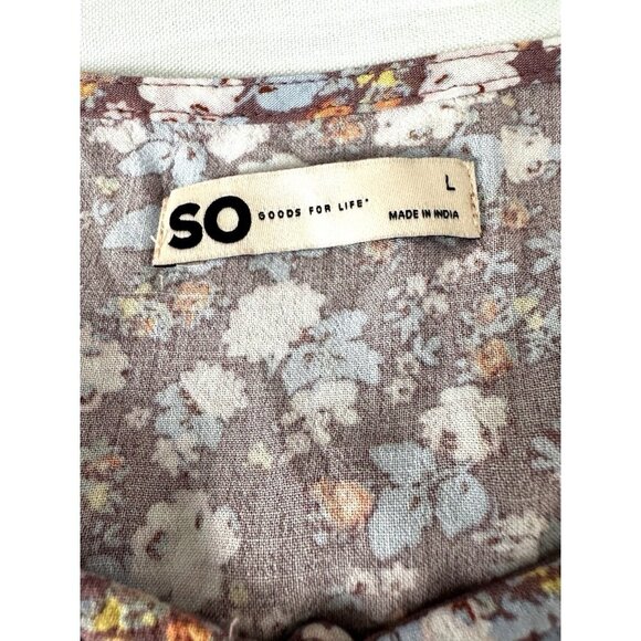 Y2K Floral L Crop Top Cottagecore Coquette Adjustable Ruched Hem Soft Girl Dream - Picture 6 of 8